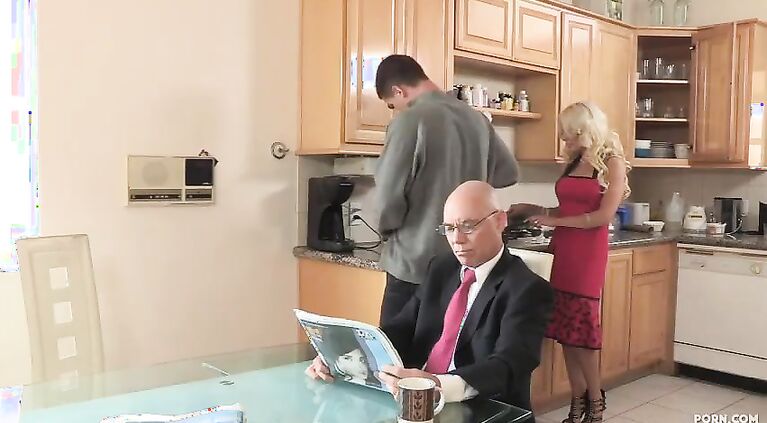Son fucks his stepmom after his father goes to work