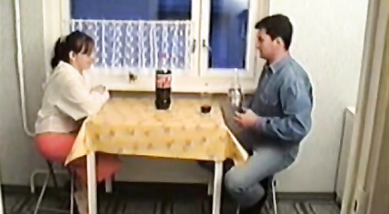 A skinny girl in the movie undergoing forced family porn for entire night.