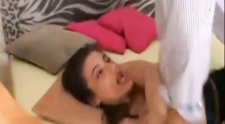 A drunk man raping a girl and making a homemade amateur porn video.
