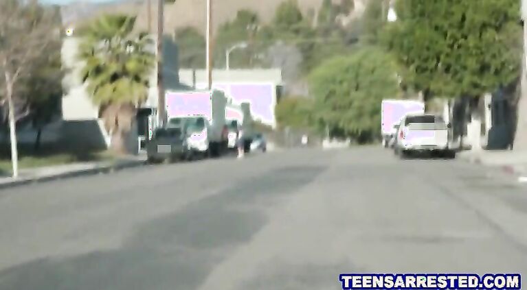 Hot teens fuck sleazy cop to get out of trouble