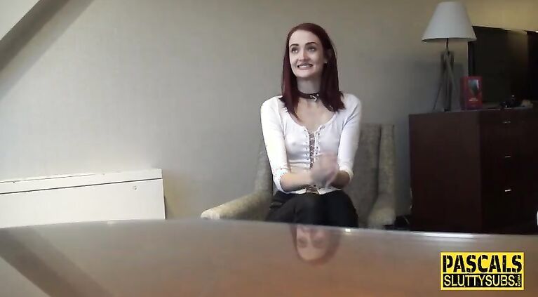 Skinny sub mouth fucked