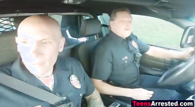 Hot teen fucked rough in front of her lesbian lover by corrupt cop