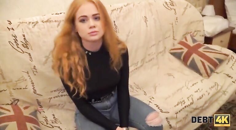 Debt4k. Sexy redhead Rose Wild pays for new TV with her wet holes