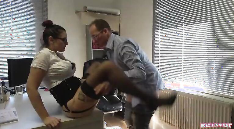 b. ass fuck for busty secretary - Her boss DESTROYS her asshole! - Melina May