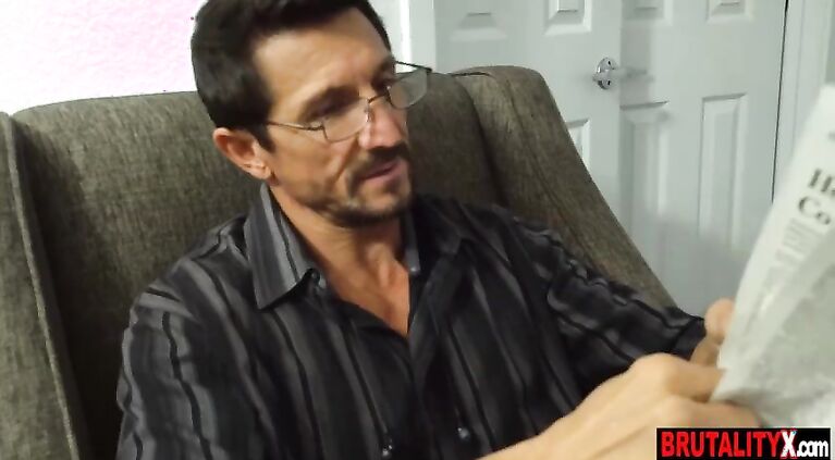 Angry stepdad brutally fucked his hot teen stepdaughter