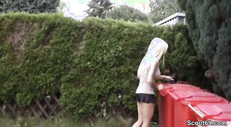 Little German slut fucks with strange guys