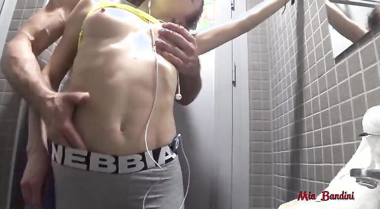 PUBLIC SEX - HORNY FIT TEEN WANTS CUM ON YOGA PANTS. Mia Bandini