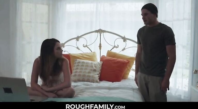 Brother and Sister Fuck Better on The Family Bed - RoughFamily.com