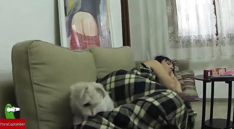 She is s. on the sofa and he puts his dick in her face IV032